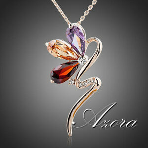 【送料無料】アクセサリー　ネックレス　ネックレスメッキnuovo azora rimorchi con stellux crystals zirconi collana gold plated, 003