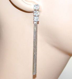 アクセサリー　ネックレス　イヤリングワイヤークリスタルラインストーンセミリジッドorecchini fili cristalli donna strass pendenti lunghi semi rigidi ragazza cc27