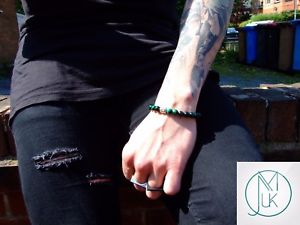 【送料無料】アクセサリー　ネックレス　キャッツアイヒーリングカフbuddha verde tigers eye tinto naturale gemstone bracciale guarigione 69 elasticizzata