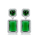 アクセサリー　ネックレス　エムロードboucles doreilles clous rectangle carr plaqu or cz vert emeraude g6 35