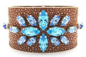 【送料無料】アクセサリー　ネックレス　カフジャングルグラムブラウンブレスレットlesvar bracciale jungle glam marrone bracciale in pelle blu