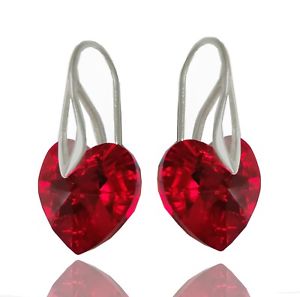 【送料無料】アクセサリー　ネックレス　イヤリングシルバースワロフスキーレッドハートmmorecchini argento 925 cristalli da swarovski cuore rosso 14mm(4)