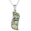 アクセサリー　ネックレス　レディースアワビネックレスペンダントドロップチェーンモデルladies abalone collana con pendente goccia, argento curb catena, 46cm lunghezza, modello a66