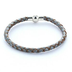 【送料無料】アクセサリー　ネックレス　カフカフメタリックスチールuomo preferiti bracciale bracciale pelle intrecciato 0,5cm colore acciaio metallizzato