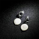 【送料無料】アクセサリー ネックレス ピボットサークルバロックホワイトゴールドメッキイヤリングorecchini a perno cerchio perle coltivazione bianco barocco placcato oro 14k tz4