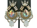 【送料無料】アクセサリー ネックレス ナターシャカラーホワイトゴールドラインストーンペンダントイヤリングnatasha orecchini appariscenti color oro bianco ab trasparente strass pendente