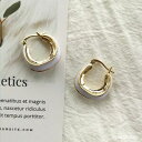 【送料無料】アクセサリー ネックレス イヤリングツイストホワイトエナメルメッキorecchini piccolo creolo dorato metallo twisted smalto bianco placcato oro 14k