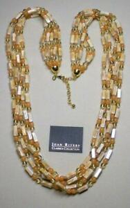 【送料無料】アクセサリー　ネックレス　ジョアンリバースオレンジネックレスビーズjoan rivers 5 filo 42 lungo arancione rettangolo collana di perline