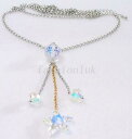 【送料無料】アクセサリー ネックレス エレメントスワロフスキークリスタルロングdonna elemento swarovski cristallo trasparente placcato oro bianco lungo festa