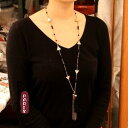 【送料無料】アクセサリー ネックレス ロングネックレスフリンジブラックファブリックレトロオリジナルモダンcollana lunga triangolo frange tessuto nero retr moderno originale sera myl 2