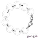 【送料無料】アクセサリー ネックレス シックカフホワイトセラミックステンレススチールラウンドchic bracciale ceramica bianca acciaio inox basico tondo
