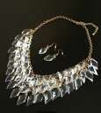【送料無料】アクセサリー ネックレス セレブゴールドホワイトネックレスブティックsplendido dichiarazione celeb glam oro bianco formica collana set da rocce boutique