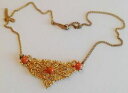 【送料無料】アクセサリー ネックレス コリアービンテージデコカボションオレンジcollier vintage couleur or dco central filigrane cabochon orange 336