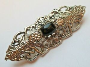 【送料無料】アクセサリー　ネックレス　クラシックバーアルジェントヴィンテージbroche classique barrette couleur argent perle noire bijou vintage 1925