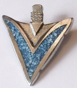 【送料無料】アクセサリー　ネックレス　アルジェントヴィンテージbroche flche couleur argent mail bleu bijou vintage 3545