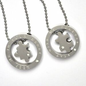 【送料無料】アクセサリー ネックレス パートナーステンレススチールチェーンアイドラーチェーンリングパズルシルバーpartner catena in acciaio inossidabile rimorchio anello di catena puzzle argentocolo