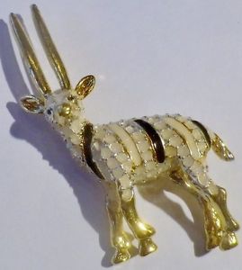 【送料無料】アクセサリー　ネックレス　レトロガゼルベージュノワールgrande broche bijou rtro gazelle couleur or mail beige noir 2276