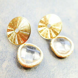 【送料無料】アクセサリー　ネックレス　イヤリングクリアゴールデンイヤリングピンorecchino orecchini a perno da dorato con chiarocristallo di catia levy