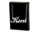 【送料無料】アクセサリー ネックレス ネームネックレスktホワイトゴールドメッキnome collana kim 18 kt bianco placcato oroalta qualitgrazie(4)