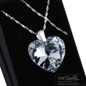 アクセサリー　ネックレス　スターリングシルバーネックレスハートスワロフスキークリスタル925 argento sterling collana * comet cal * 1028 mm cuore cristalli di swarovski