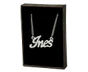 【送料無料】アクセサリー ネックレス ネックレスイネスホワイトゴールドメッキラインストーンチェコcollana con nome ines 18ct bianco oro placcatostrass cecoregalo elegante