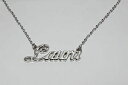 【送料無料】アクセサリー ネックレス ローラカスタムホワイトゴールドメッキネックレスlaura 18ct bianco oro placcatura collana con nomeregali per lei personalizzato(4)