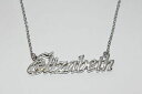 【送料無料】アクセサリー ネックレス エリザベスホワイトゴールドメッキネックレスチェーンデザイナーelizabeth 18ct bianco oro placcatura collana con nomenome catena designer love