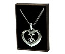 【送料無料】アクセサリー ネックレス オウムネックレスホワイトゴールドメッキヨガジムheart om aum collanabianco oro placcato diwali yoga meditazione palestra