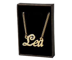 アクセサリー　ネックレス　チェコプレートカスタムネームネックレスcollana con nome lea 18ct placcato orostrass cecotarghetta nome personalizzato