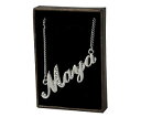 【送料無料】アクセサリー ネックレス ネックレスマヤホワイトゴールドタグcollana con nome maya 18ct bianco oro placcatoswarovski elementstarghetta nome