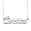 【送料無料】アクセサリー ネックレス ネームネックレスホワイトゴールドメッキスワロフスキーnome collana christina 18ct bianco placcato ororealizzati con elementi swarovski
