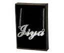 【送料無料】アクセサリー ネックレス ネックレスホワイトゴールドスワロフスキーエレメントcollana con nome jiya 18ct bianco oro placcatorealizzati con elementi swarovski
