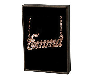 【送料無料】アクセサリー　ネックレス　ネックレスエマローズゴールドデザイナーカスタムユニークcollana con nome emma 18k rose oro placcato designer regalo personalizzato univoco