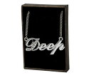 【送料無料】アクセサリー ネックレス ネックレスディープホワイトゴールドスワロフスキーエレメントcollana con nome deep 18ct bianco placcato ororealizzati con elementi swarovski