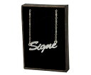 【送料無料】アクセサリー ネックレス ホワイトゴールドメッキネックレスペンダントsigne 18ct bianco oro placcatura collana con nomeaccessori da sposa ciondolo