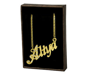 ̵ۥ꡼ͥå쥹ͥå쥹kɥåcollana con nome aliya 18k plac...