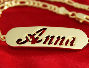 アクセサリー　ネックレス　カスタムブレスレットbracciale con nome anna 18k placcato oro silver plated regalo personalizzato