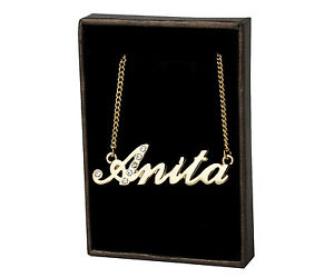 ̵ۥ꡼ͥå쥹ͥå쥹˥kɥåcollana con nome anita 18k plac...
