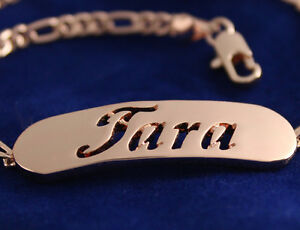 ̵ۥ꡼ͥå쥹եå֥쥹åbracciale con nome tara 18k placcato ...