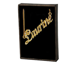 【送料無料】アクセサリー　ネックレス　ネックレスユニークカスタムメイドcollana nome laurine 18k placcato oro matrimonio personalizzato unico reso compleanno