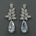 【送料無料】アクセサリー ネックレス ホワイトキューブドロップイヤリング18kt placcato oro bianco zirconi cubici sposa matrimonio goccia orecchini 0823
