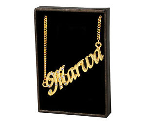 ̵ۥ꡼ͥå쥹ͥå쥹kɥåcollana con nome marwa 18k plac...