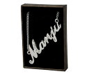 【送料無料】アクセサリー ネックレス ネームネックレスktホワイトゴールドメッキプレゼントnome collana manju 18 kt bianco placcato ororegalo di compleannodiwali(4)