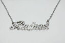 【送料無料】アクセサリー ネックレス ホワイトゴールドメッキネックレスrachael 18ct bianco oro placcatura collana con nomenuziale compleanno anniversario