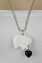 【送料無料】アクセサリー ネックレス ゴールドメタルネックレスホワイトエレファントペンダントブラックdonna lungo metallo oro collana alla moda bianco elefante ciondolo nero