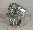 【送料無料】アクセサリー ネックレス トルコソリッドスターリングシルバーリングauthentic turco solid 925 argento sterling anello da donna nero agate gemstone