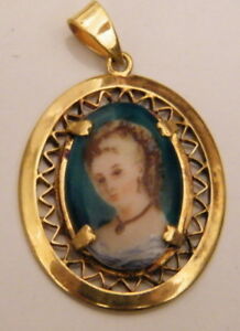 【送料無料】アクセサリー　ネックレス　リモージュフランスサムネールpendentif entourage plaqu or,miniature femme sign limoges france,nls958