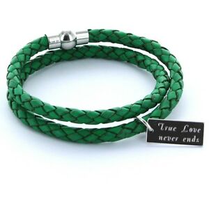 【送料無料】アクセサリー　ネックレス　スキン×カフカフuomo preferiti bracciale bracciale in pelle 0,5cm 2x avvolto amp; incisione verde