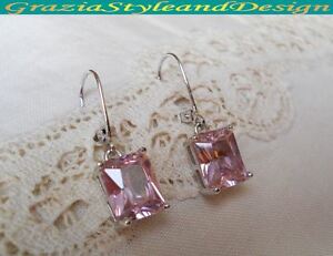 アクセサリー　ネックレス　イヤリングシルバーマッシフクリスタルピンクraffinati orecchini argento massiccio 925 cristalli cz rosa