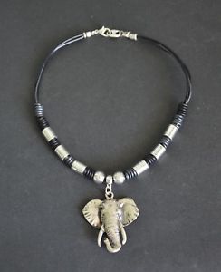 【送料無料】アクセサリー ネックレス カラードコルドンエレファントデプラタカラーデエレファントcollar de cordon cuerocolgante elefante baado de platacollar de elefante